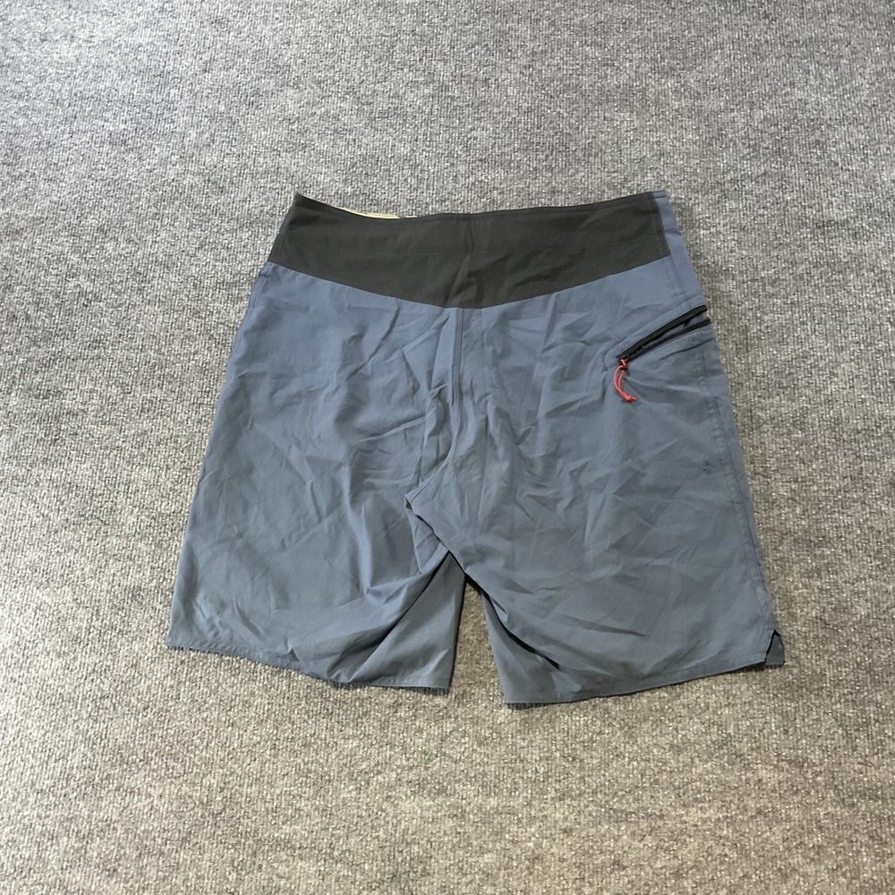 Patagonia Mens Board Shorts Blue Gray Red Drawstring Size 30 Swim Trunks
